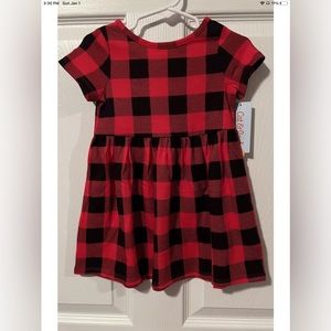 Cat and Jack Toddler Girls Buffalo Plaid short slew dress Sz 2T NWT